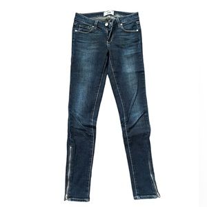 Paige jeans skinny dark wash zippered ankles